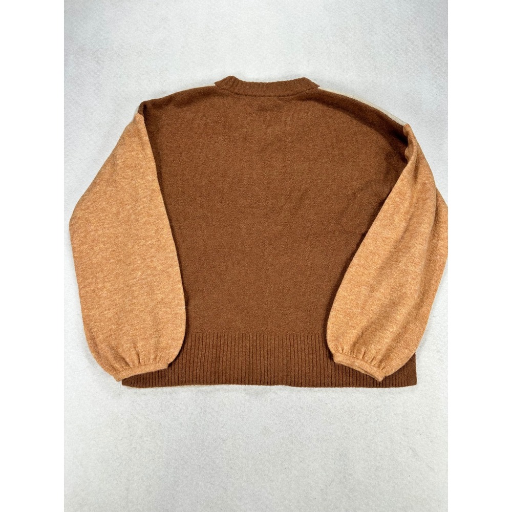 Madewell Colorblock Merino Wool Alpaca Blend Balloon Sleeve Sweater Medium M - Picture 2 of 6